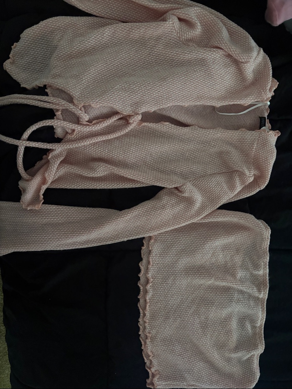Women’s Pink Knit Lounge Set - Soft Ribbed Top & Skirt